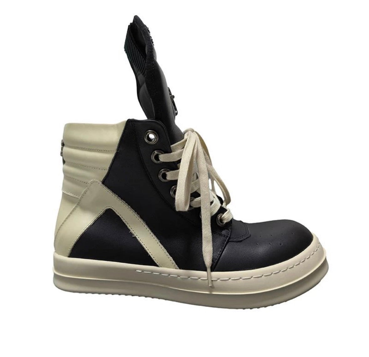 Rick Owen’s X Chrome Hearts Geobasket High-Top sneaker