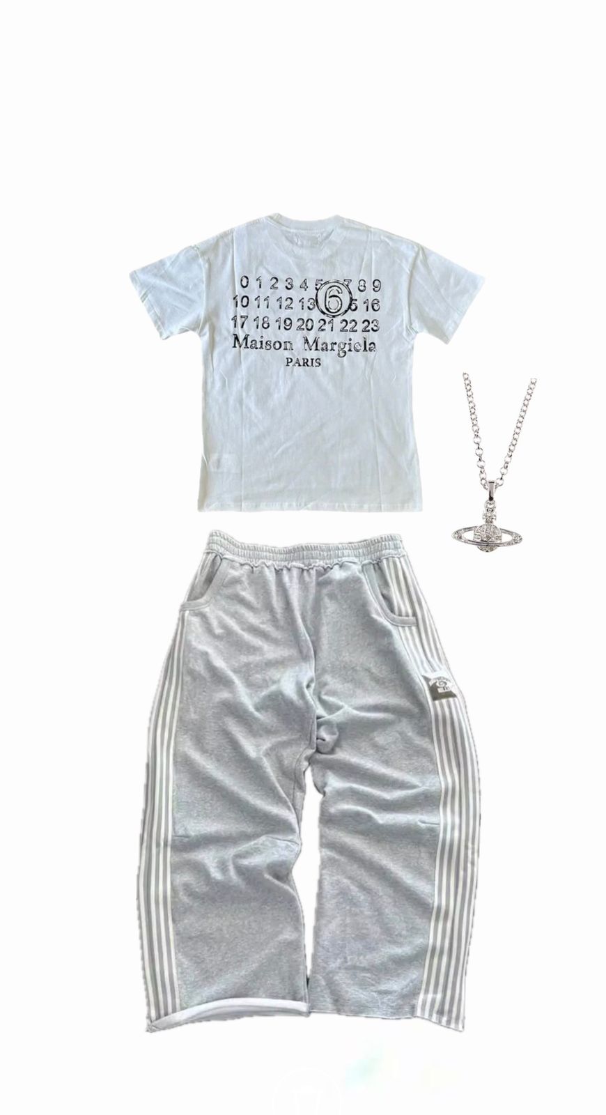 Mason Margiela with grey sweats combo